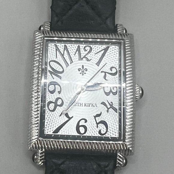 Judith Ripka Genuine Leather Black Quilted Band. - Picture 2 of 8